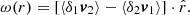 $$ \omega (r) = [\langle \delta _1\boldsymbol {v}_2\rangle - \langle \delta _2\boldsymbol {v}_1\rangle ] \cdot {\hat {r}}. $$