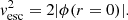 $$ \begin{aligned} v_{\rm esc}^2 = 2|\phi (r = 0)|. \end{aligned} $$