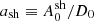 $ a_{\rm sh}\equiv A_0^{\rm sh}/D_0 $