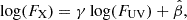 $$ \begin{aligned} \log (F_{\rm X}) = \gamma \log (F_{\rm UV}) + \hat{\beta }, \end{aligned} $$