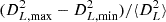$ (D_{L, \rm{max}}^2-D_{L, \rm{min}}^2)/\langle D_L^2\rangle $