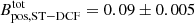 $ B_{\mathrm{pos, ST-DCF}}^{\mathrm{tot}} = 0.09\pm0.005 $