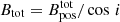 $ B_{\mathrm{tot}} = B_{\mathrm{pos}}^{\mathrm{tot}}/ \cos\,i $