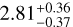 $2.81_{-0.37}^{+0.36}$
