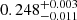 $ 0.248^{+0.003}_{-0.011} $