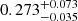 $ 0.273^{+0.073}_{-0.035} $