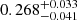 $ 0.268^{+0.033}_{-0.041} $