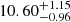 $ 10.60^{+1.15}_{-0.96} $