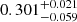 $ 0.301^{+0.021}_{-0.059} $