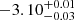 $ -3.10^{+0.01}_{-0.03} $