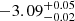 $ -3.09^{+0.05}_{-0.02} $