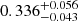 $ 0.336^{+0.056}_{-0.043} $