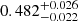 $ 0.482^{+0.026}_{-0.022} $