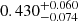 $ 0.430^{+0.060}_{-0.074} $