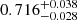 $ 0.716^{+0.038}_{-0.028} $