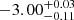 $ -3.00^{+0.03}_{-0.11} $