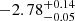$ -2.78^{+0.14}_{-0.05} $