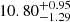 $ 10.80^{+0.95}_{-1.29} $