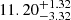 $ 11.20^{+1.32}_{-3.32} $