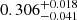 $ 0.306^{+0.018}_{-0.041} $
