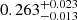 $ 0.263^{+0.023}_{-0.013} $