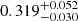 $ 0.319^{+0.052}_{-0.030} $