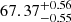 $ 67.37^{+0.56}_{-0.55} $