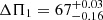 $ \Delta\Pi_1 = 67^{+0.03}_{-0.16} $