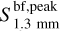 $S_{1.3\ \mathrm{mm}}^{\text{bf,peak}}$