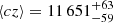 $ \langle cz \rangle = 11\,651^{+63}_{-59}\, $