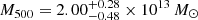 $ M_{500} = 2.00^{+0.28}_{-0.48} \times 10^{13}\,M_\odot $