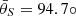 $ \bar{\theta}_{S} = 94.7\circ $