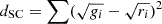$ d_{\text{SC}}=\sum(\sqrt{g_i}-\sqrt{r_i})^2 $