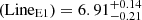 $ (\mathrm{Line}_{\mathrm{E1}}) = 6.91^{+0.14}_{-0.21} $