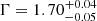 $ \Gamma = 1.70^{+0.04}_{-0.05} $