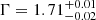 $ \Gamma = 1.71^{+0.01}_{-0.02} $