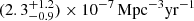 $ { (2.3^{+1.2}_{-0.9})\times 10^{-7}\,\mathrm {Mpc^{-3} yr^{-1}}} $