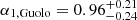 $ {\mathrm {\alpha _{1,Guolo} = 0.96^{+0.21}_{-0.24}}} $