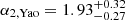 $ {\mathrm {\alpha _{2,Yao} = 1.93^{+0.32}_{-0.27}}} $
