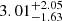 $ 3.01^{+2.05}_{-1.63} $