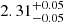 $ 2.31^{+0.05}_{-0.05} $