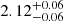 $ 2.12^{+0.06}_{-0.06} $
