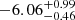 $ -6.06^{+0.99}_{-0.46} $