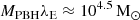 $$ \begin{aligned} M_{\rm PBH}\lambda _{\rm E}\approx 10^{4.5}\,\mathrm{M_\odot } \end{aligned} $$