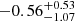$ -0.56^{+0.53}_{-1.07} $
