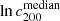 $ \ln c_{200}^{\mathrm{median}} $