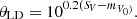 $$ \begin{aligned} \theta _{\mathrm{LD}} = 10^{0.2({S\!}_{V}-m_{V_{0})}}. \end{aligned} $$