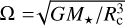 $\[\Omega= \sqrt{G M_{\star} / R_{\mathrm{c}}^{3}}\]$