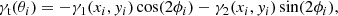 $$ \begin{aligned} \gamma _{\rm t} (\theta _i) =- \gamma _1(x_i,y_i) \cos (2 \phi _i) - \gamma _2(x_i,y_i) \sin (2 \phi _i), \end{aligned} $$