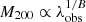 $ M_{200} \propto \lambda_{\mathrm{obs}}^{1/B} $